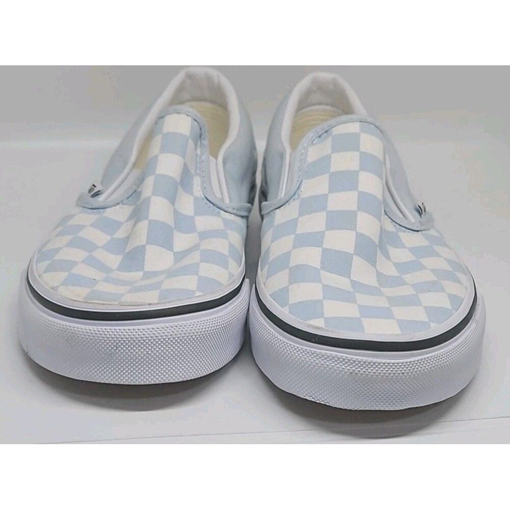 Men’s Vans Slip-on Shoes Size M 4.5/W 6 U.S. Light Blue Checkered